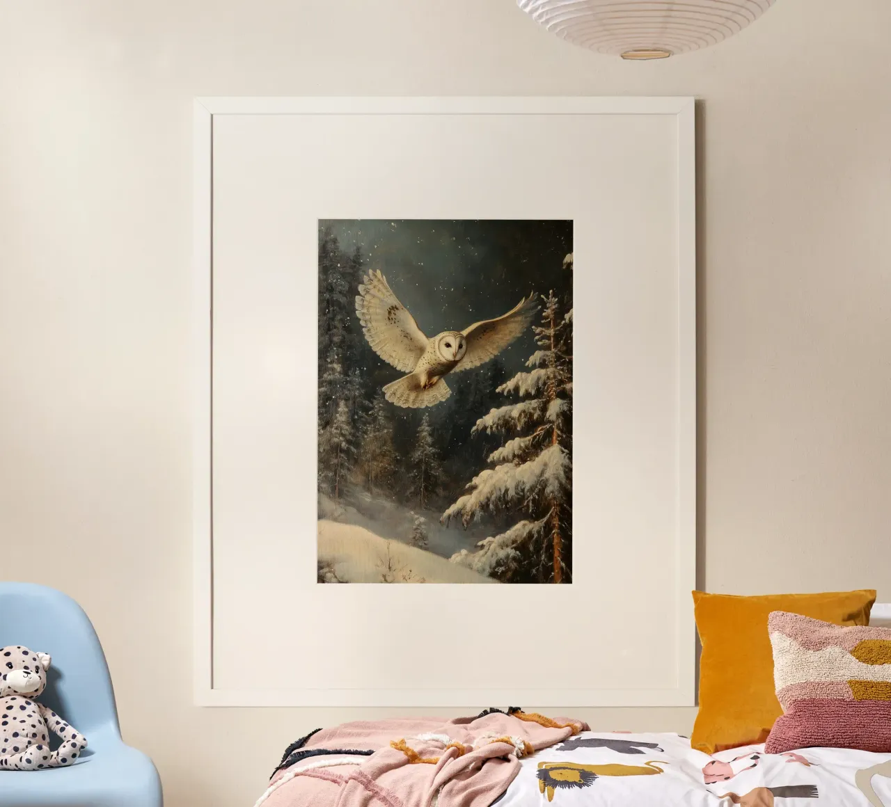 Eule im Winterwald poster da Luna & Noctua