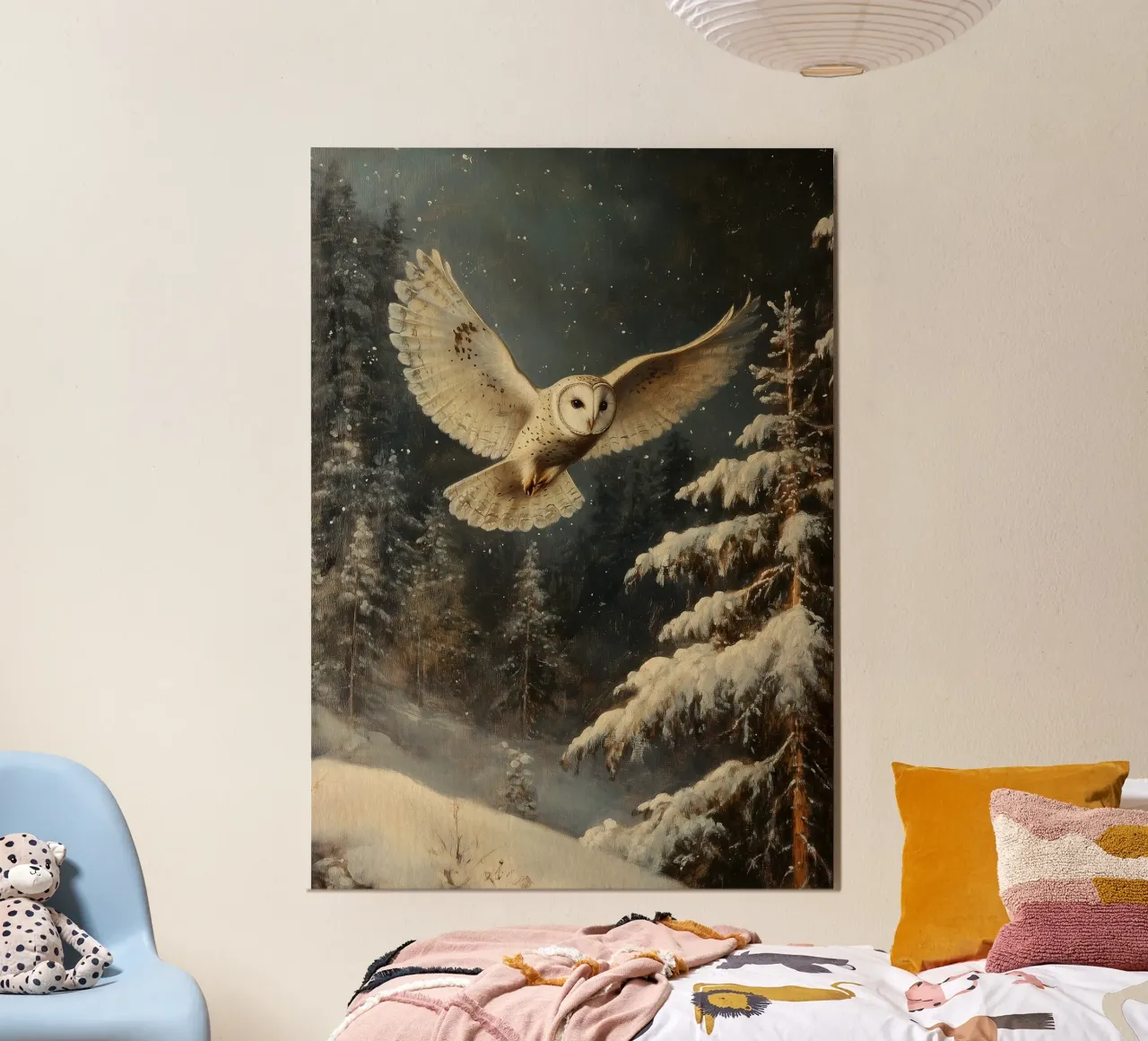 Eule im Winterwald poster da Luna & Noctua