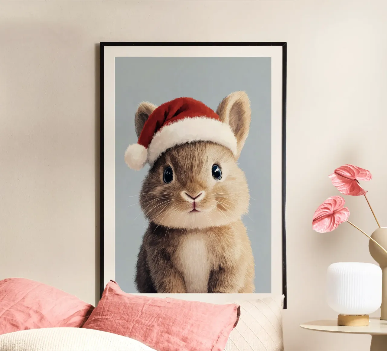 HeldIn #18: Hase feiert Weihnachten Poster von farbenhelden