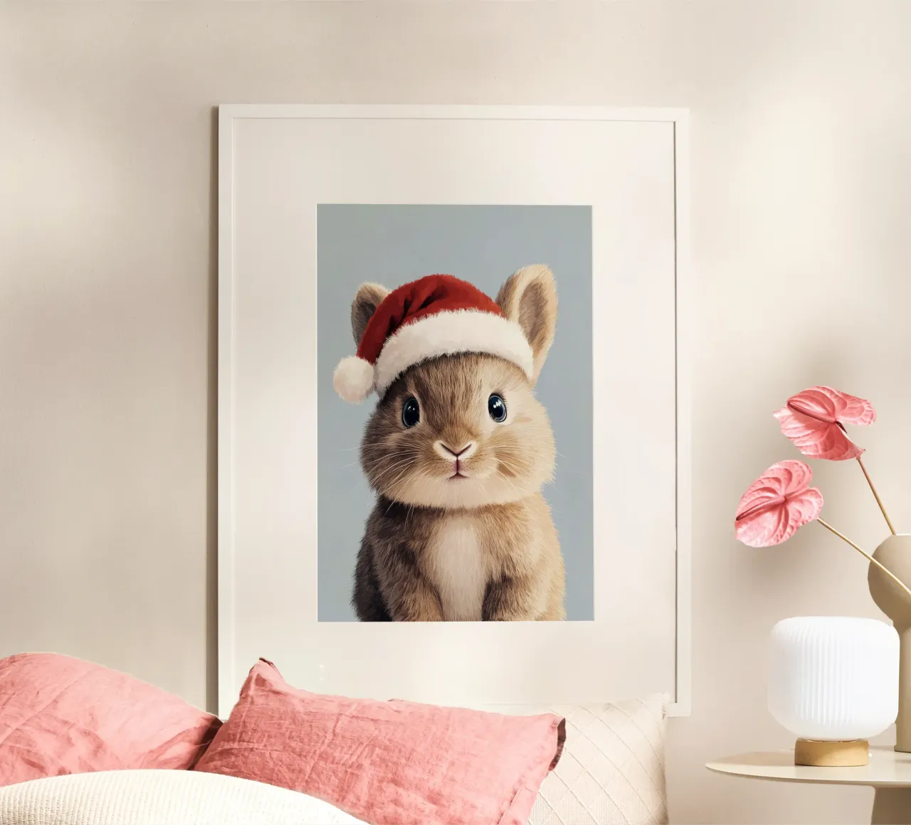 HeldIn #18: Hase feiert Weihnachten Poster von farbenhelden