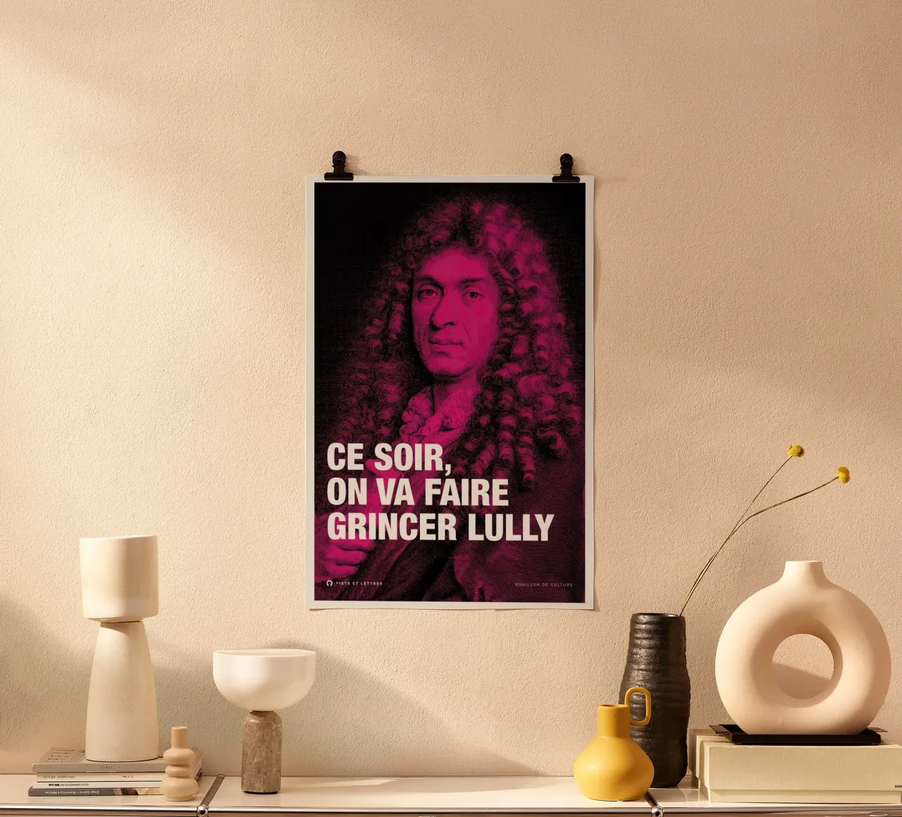 Lully poster con telaio in legno da Fists Et Lettres