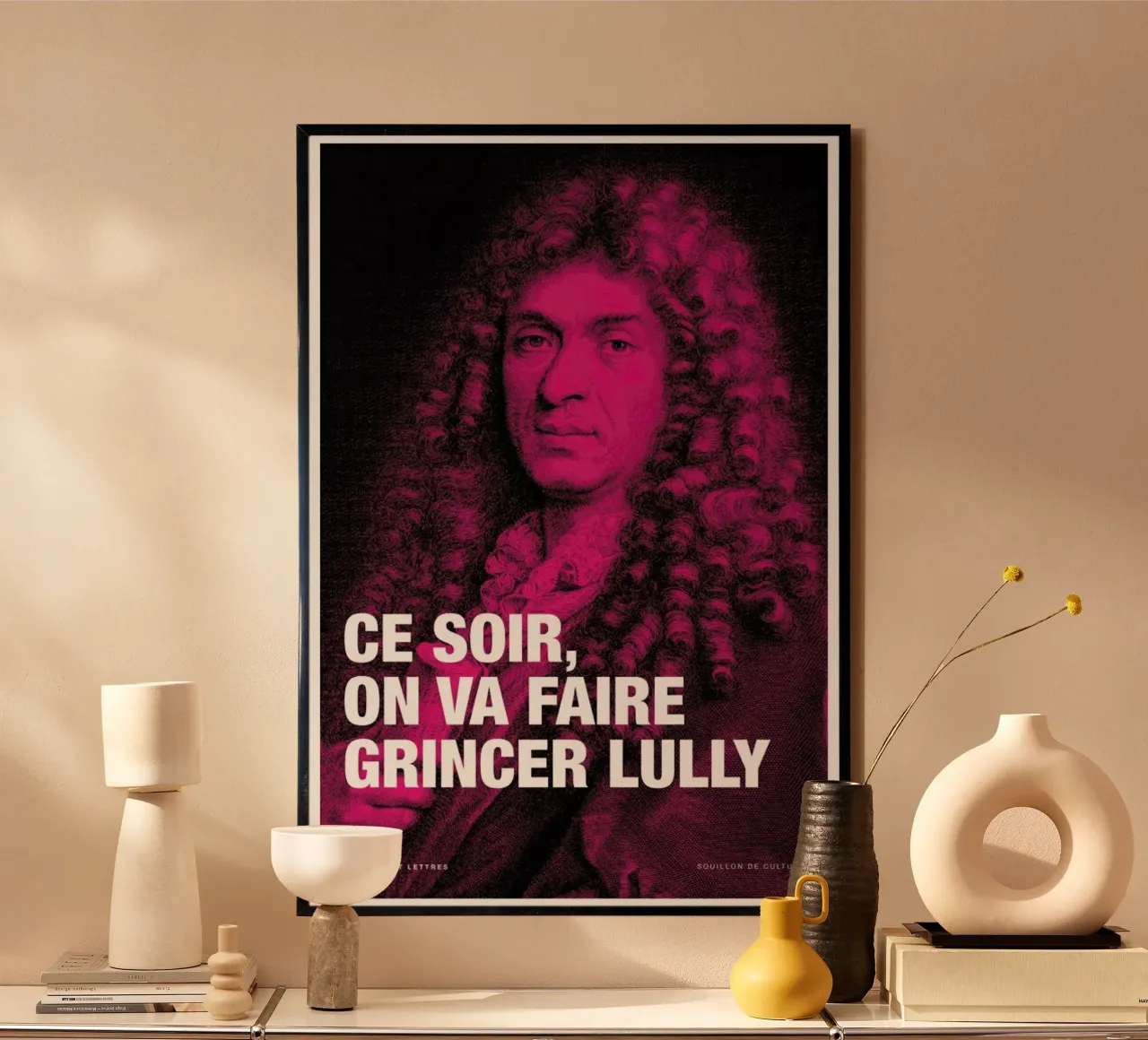 Lully poster con telaio in legno da Fists Et Lettres