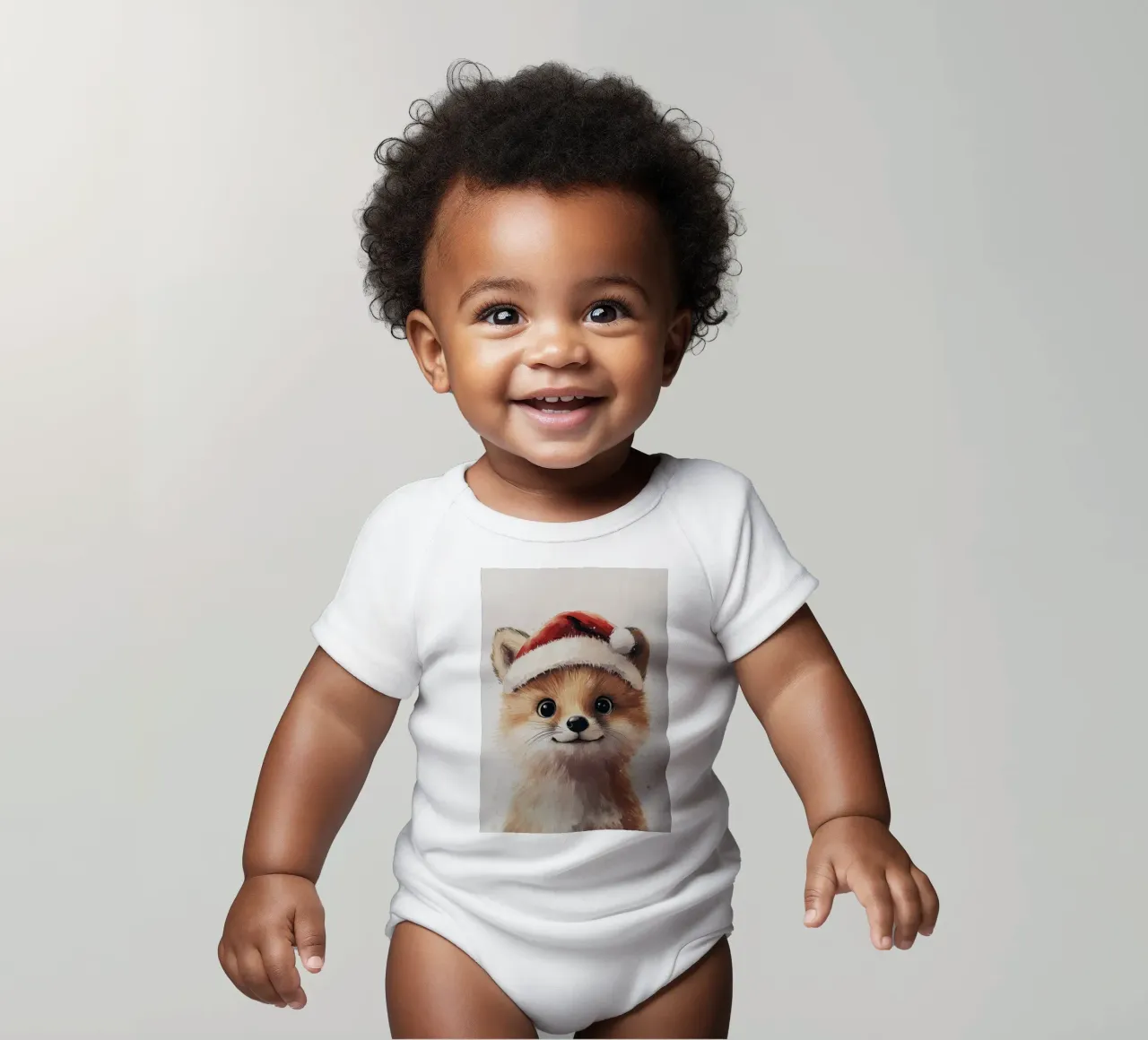 HeldIn #19 Fuchs feiert Weihnachten Kurzarm Babybody von farbenhelden