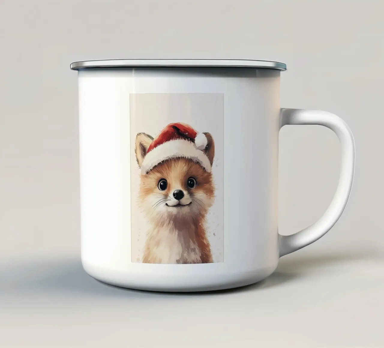L'eroe #19 Fox festeggia il Natale tazza in smalto da farbenhelden