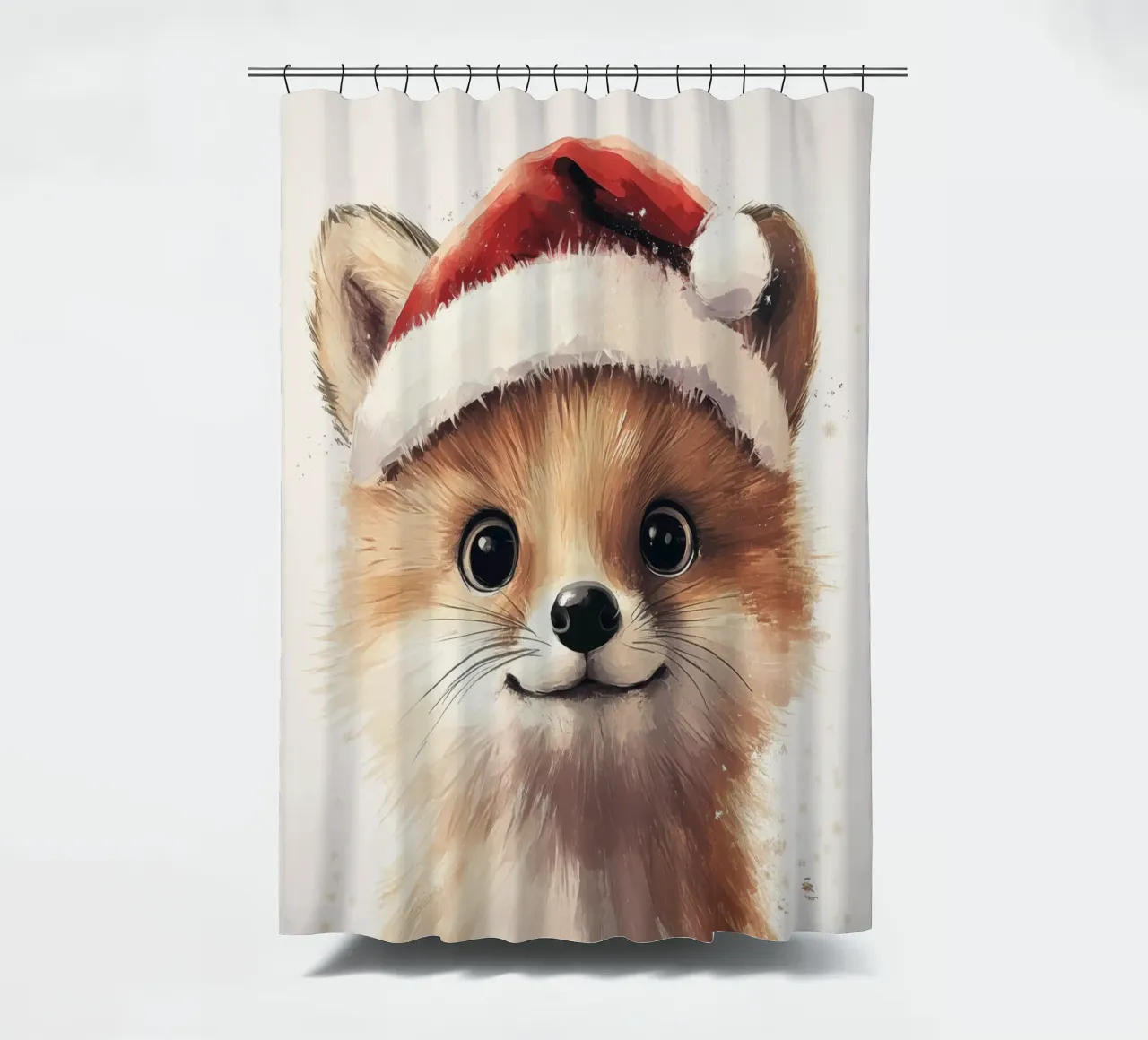 HeldIn #19 Fuchs feiert Weihnachten Duschvorhang von farbenhelden