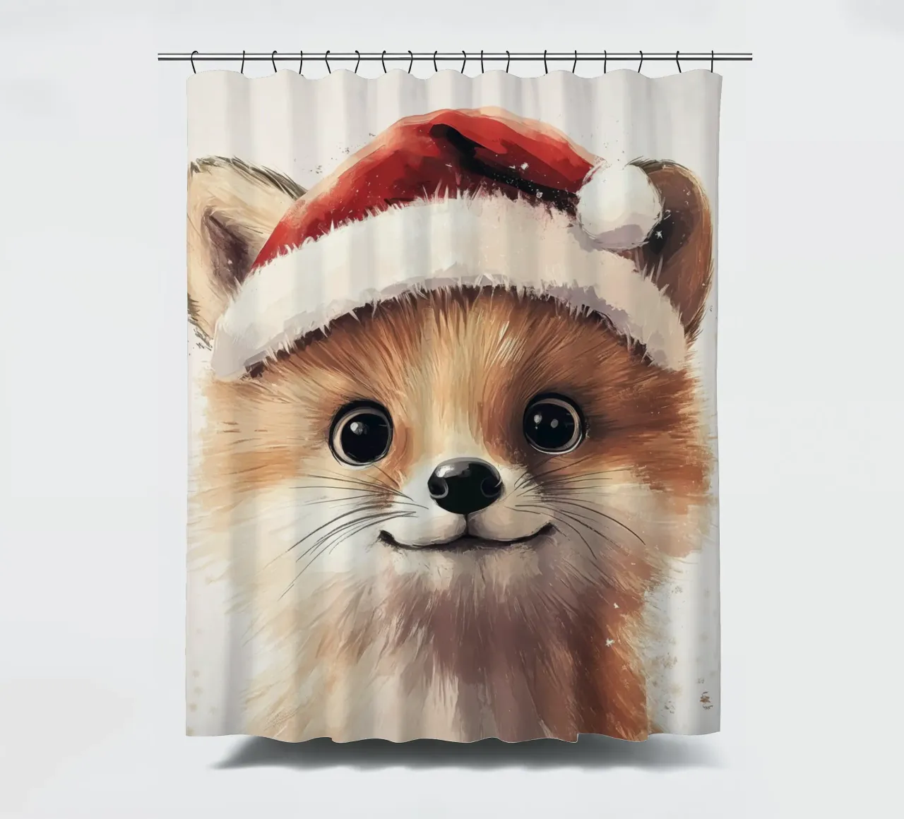 HeldIn #19 Fuchs feiert Weihnachten Duschvorhang von farbenhelden