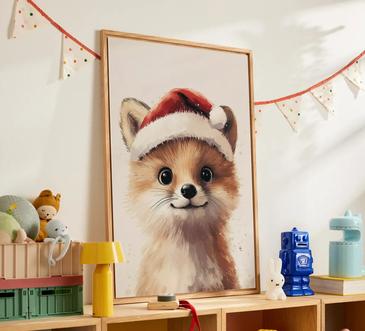 Hero #19 Fox celebrates Christmas acrylic glass by farbenhelden
