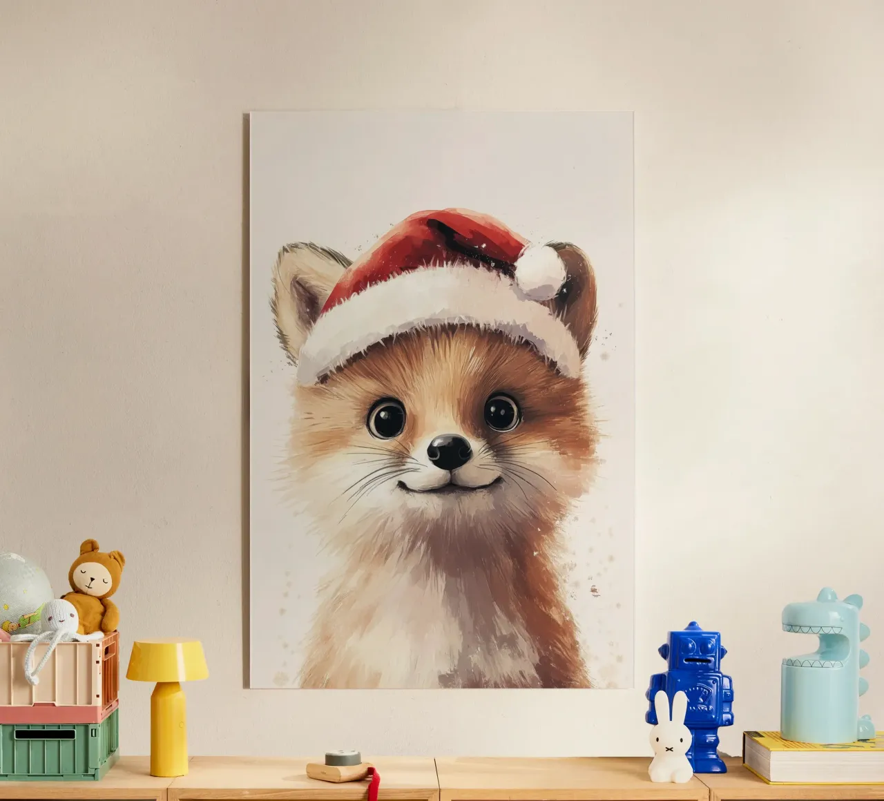 Hero #19 Fox celebrates Christmas acrylic glass by farbenhelden