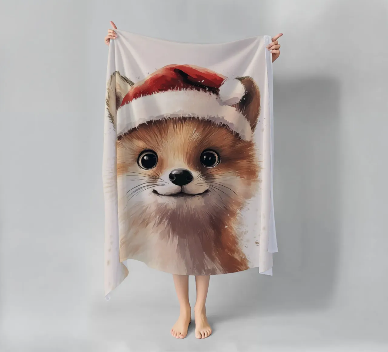 HeldIn #19 Fuchs feiert Weihnachten Strandtuch von farbenhelden