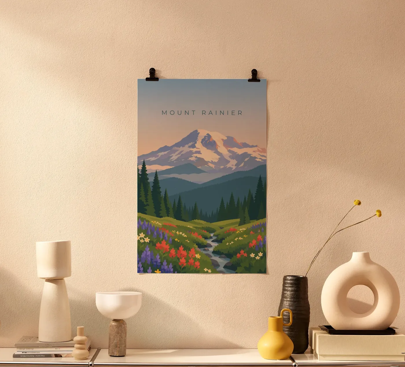 Mount Rainier Poster von minimalist designs