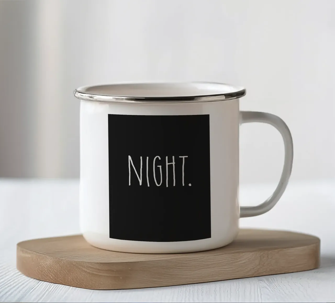 Design minimalista della NOTTE tazza in smalto da Whole©