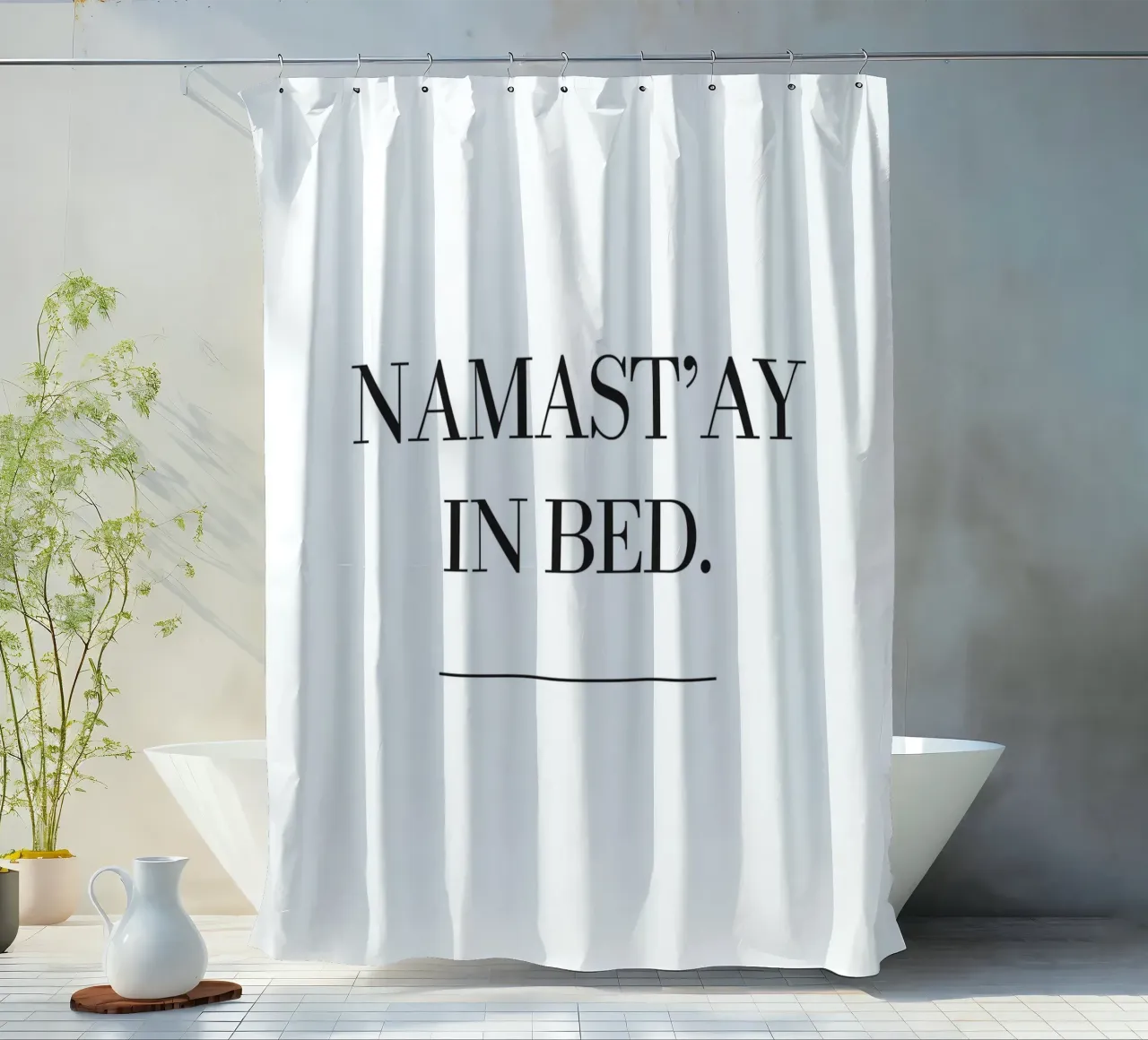 Namast'ay Statement Print douchegordijn van Whole©
