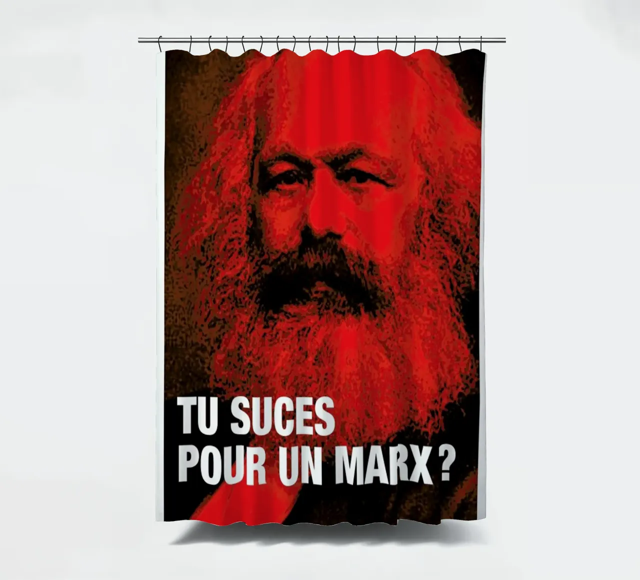 Marx shower curtain by Fists Et Lettres