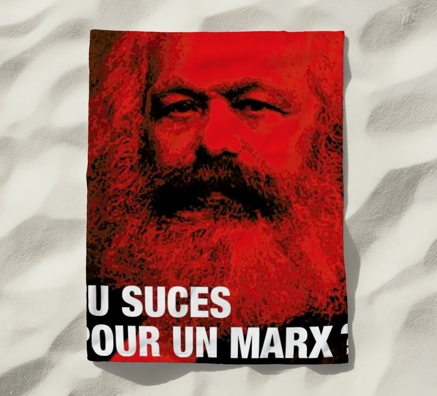 Marx beach towel by Fists Et Lettres