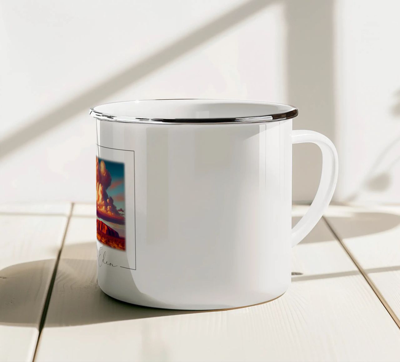 CACATOI ROSA tazza in smalto da RUBIANT ART