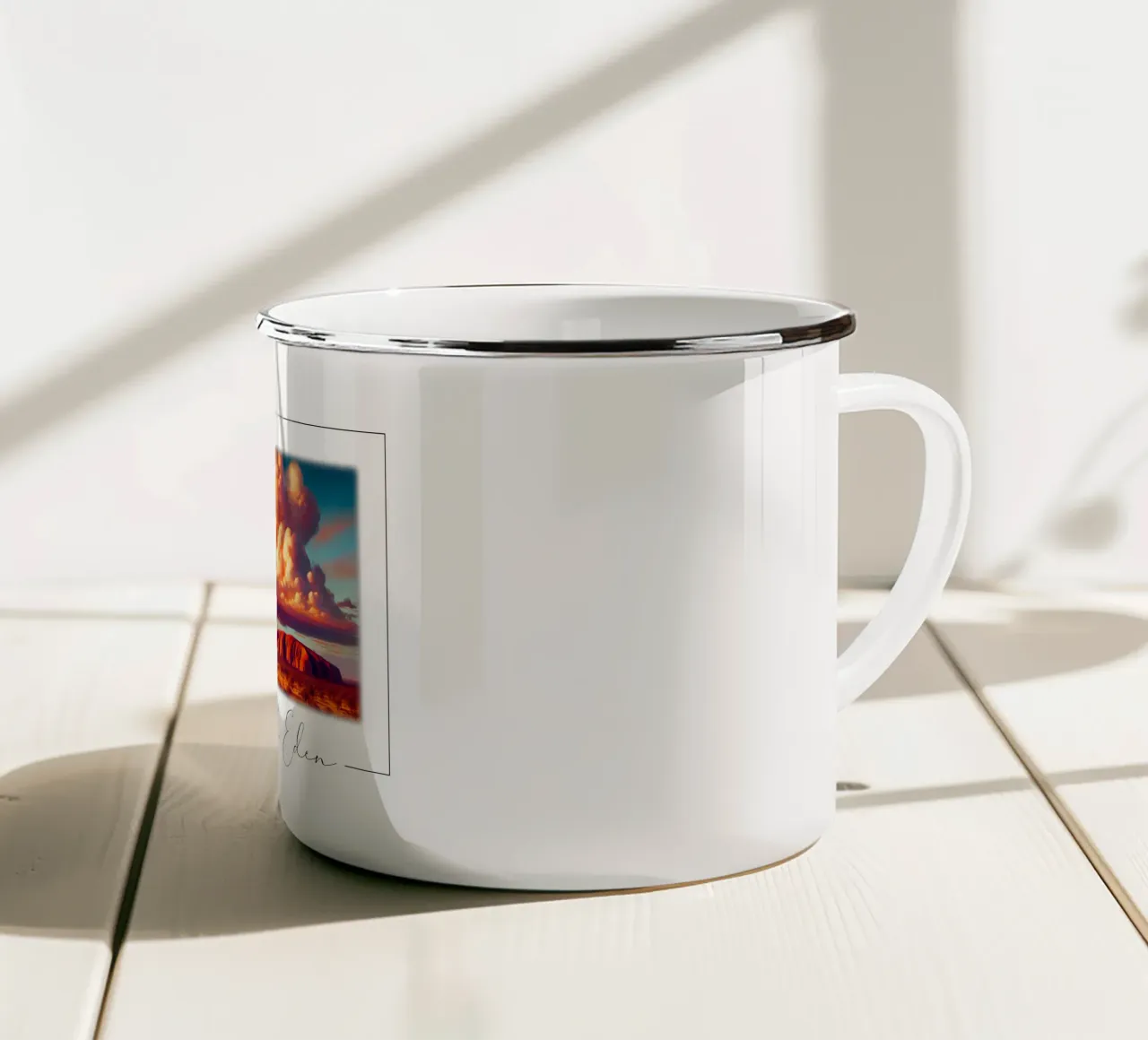 CACATOI ROSA tazza in smalto da RUBIANT ART