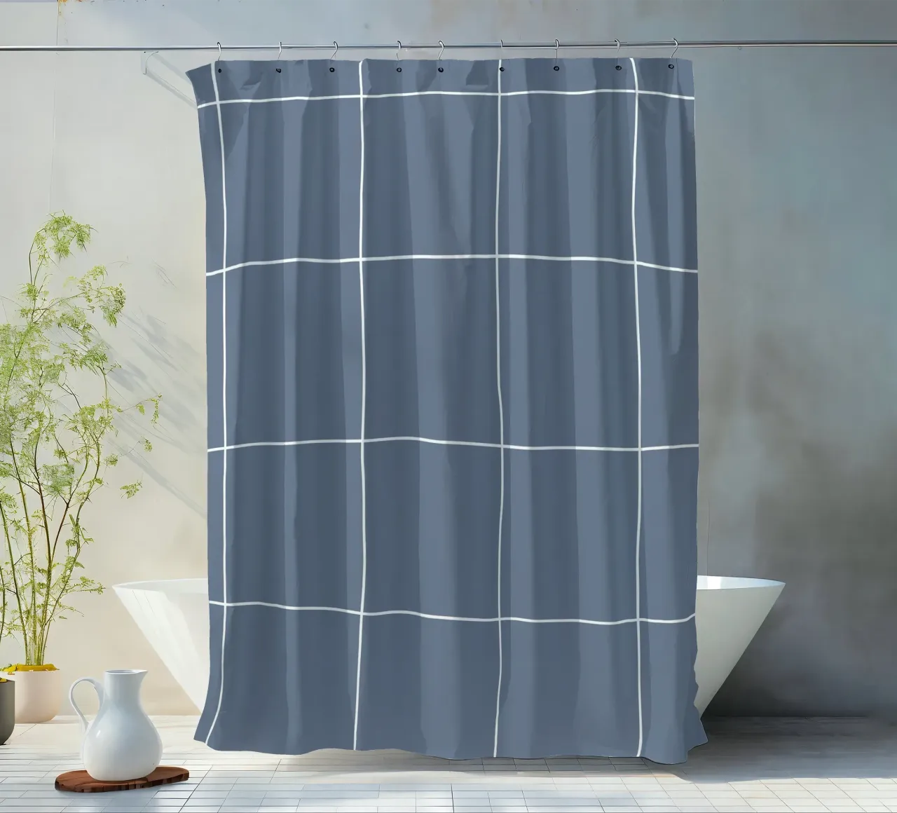 Check deep blue tenda da doccia da AleksandraAnna