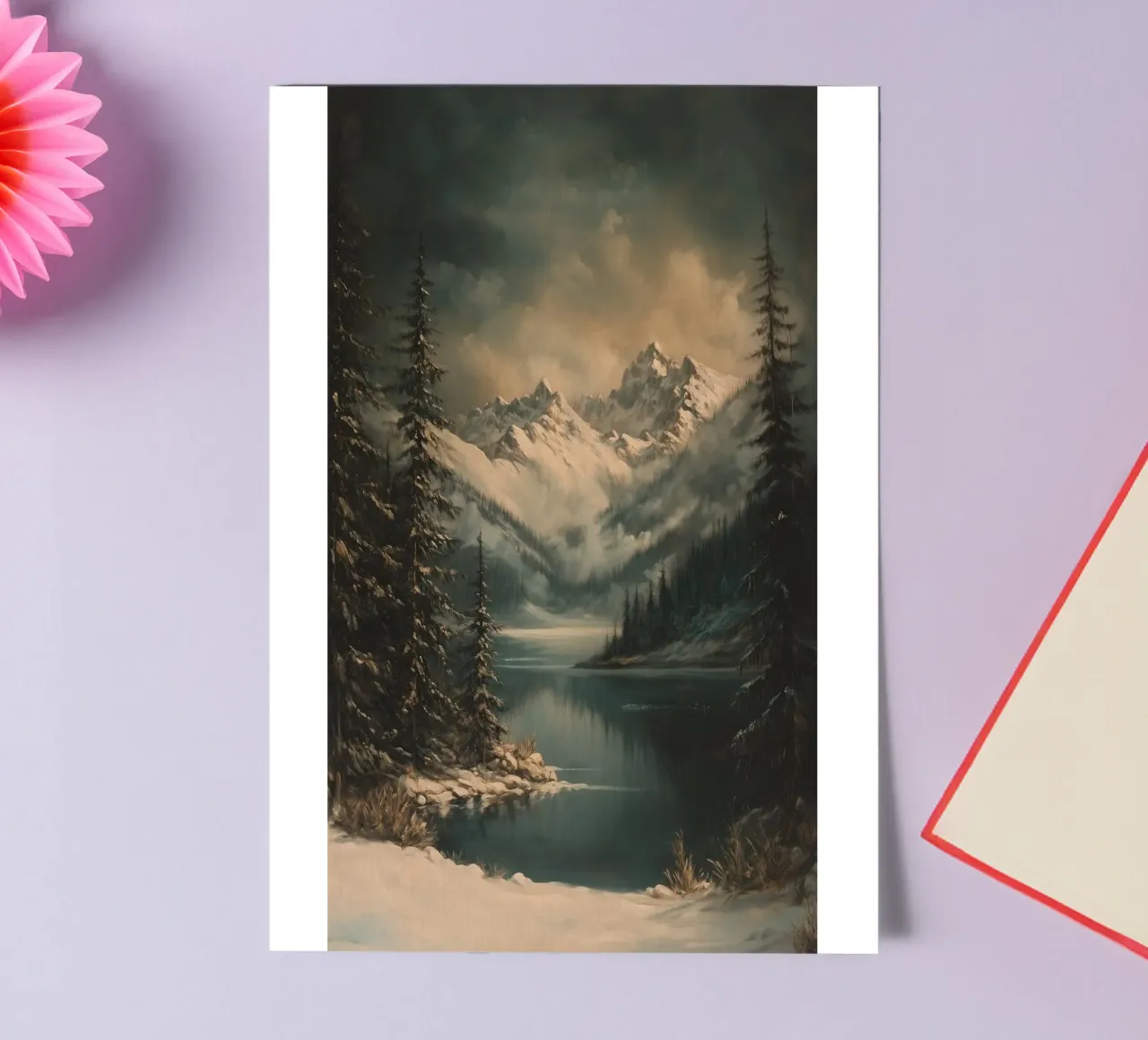 Winterberge und See foglio adesivo da Luna & Noctua