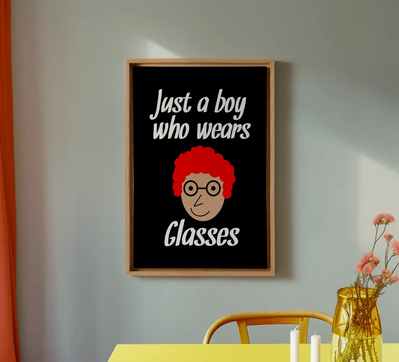 just a boy who wears glasses tela con Cornice a cassetta da happieeagle