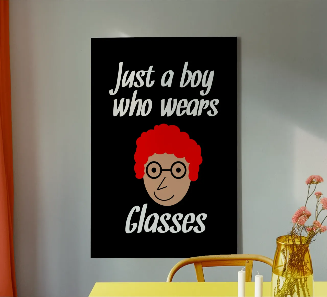 just a boy who wears glasses tela con Cornice a cassetta da happieeagle