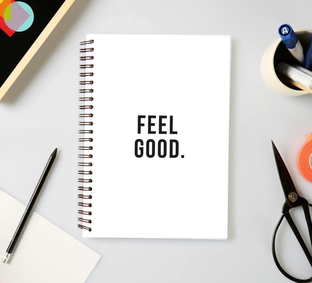 Feel Good Poster spiral notebook by Whole©