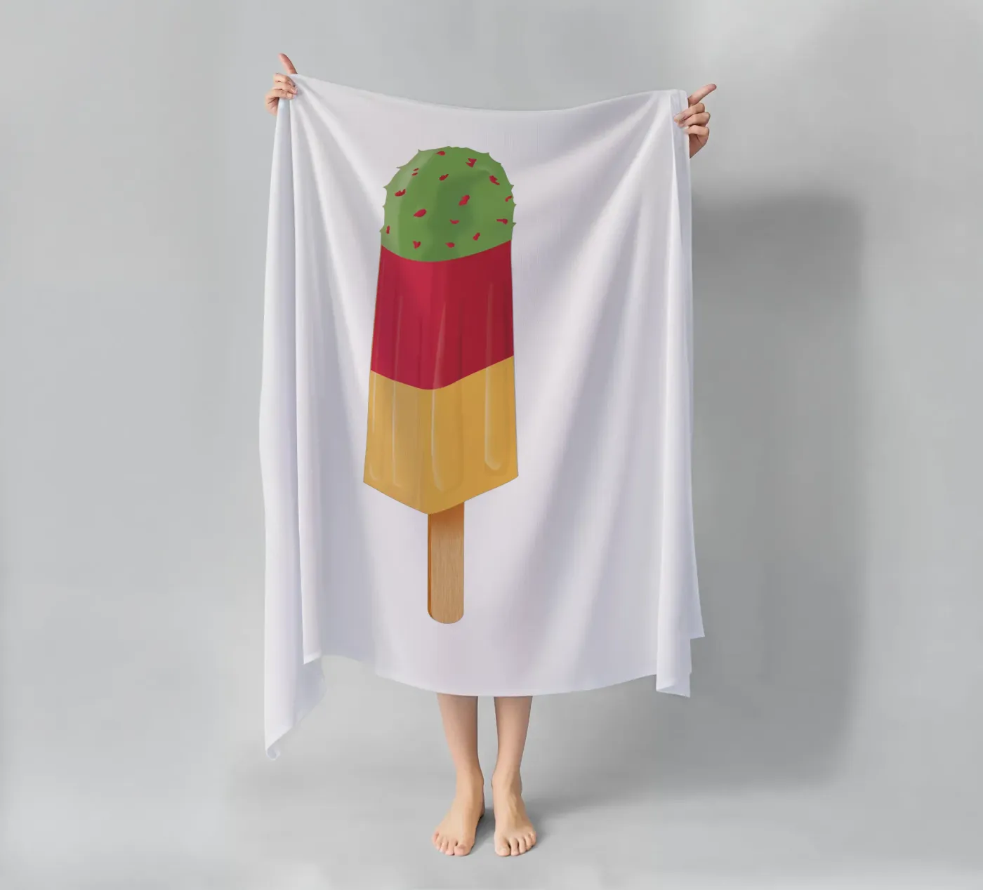 Kaktus Eis beach towel by Julia Marquardt-Lott