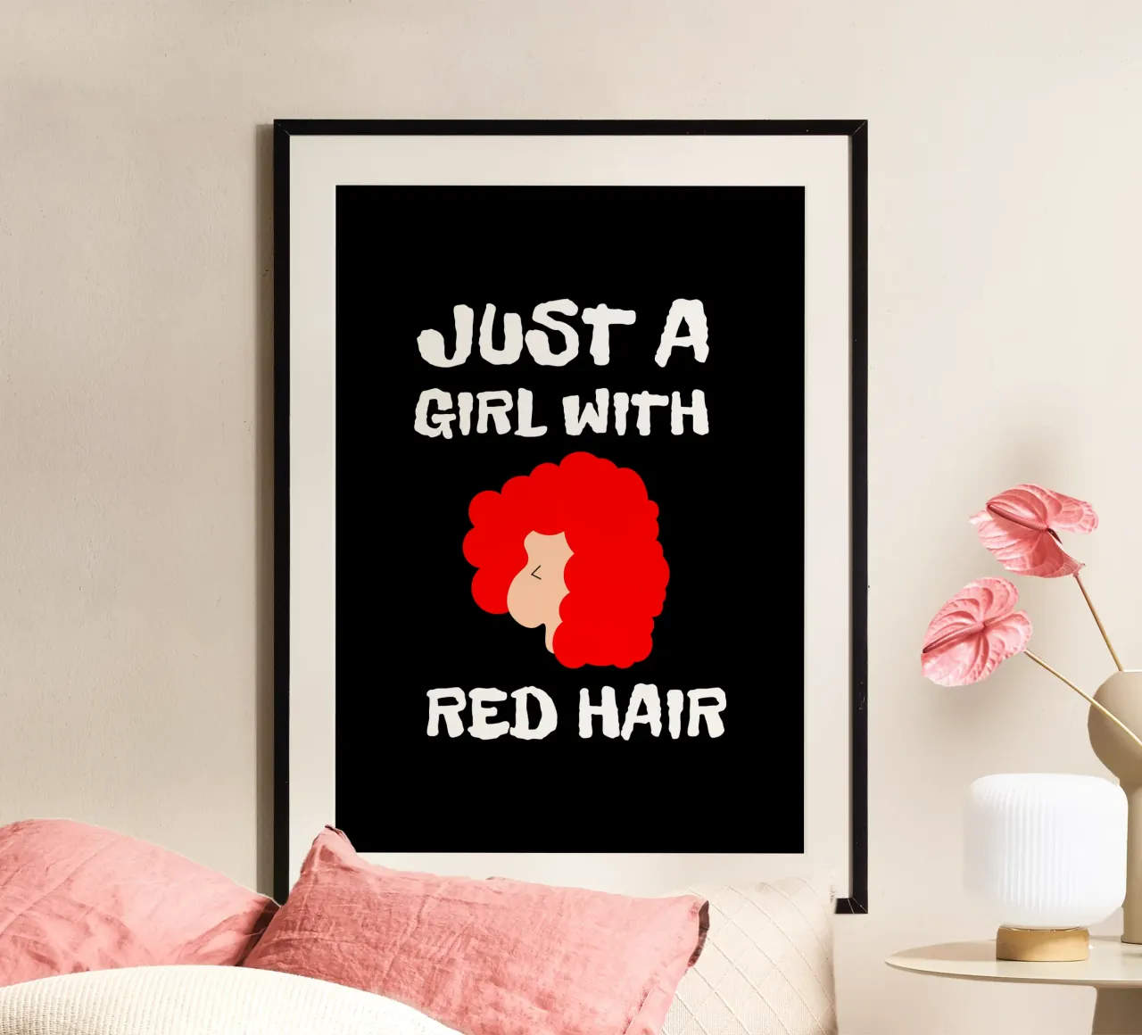 Just a girl with red hair poster con telaio in plastica da happieeagle