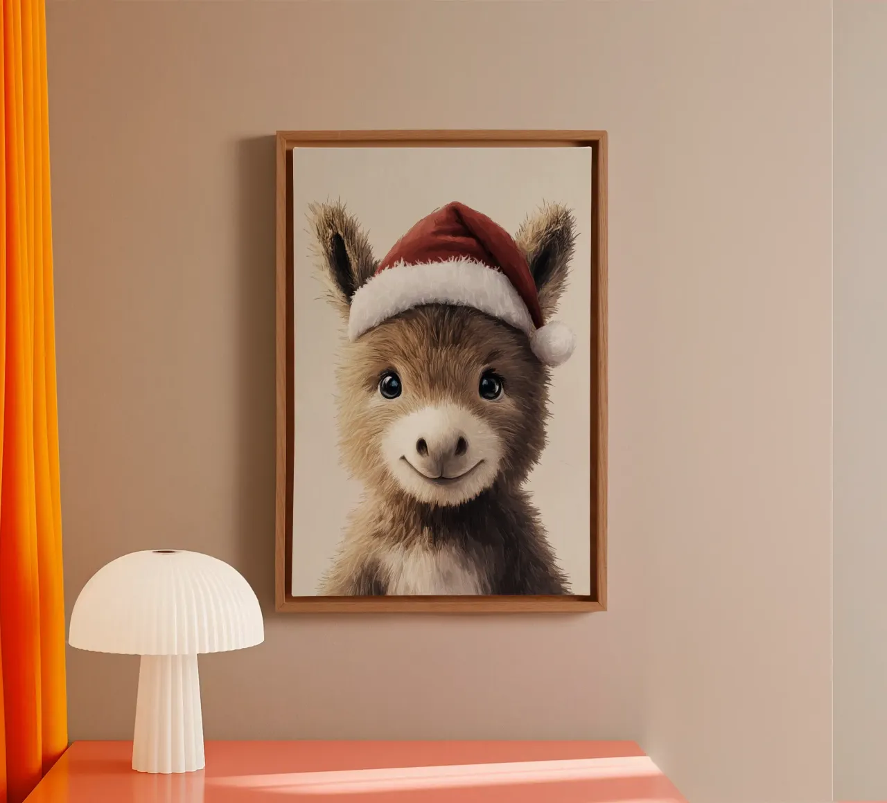 HeldIn #22: Esel feiert Weihnachten Leinwand mit Schattenfugenrahmen von farbenhelden