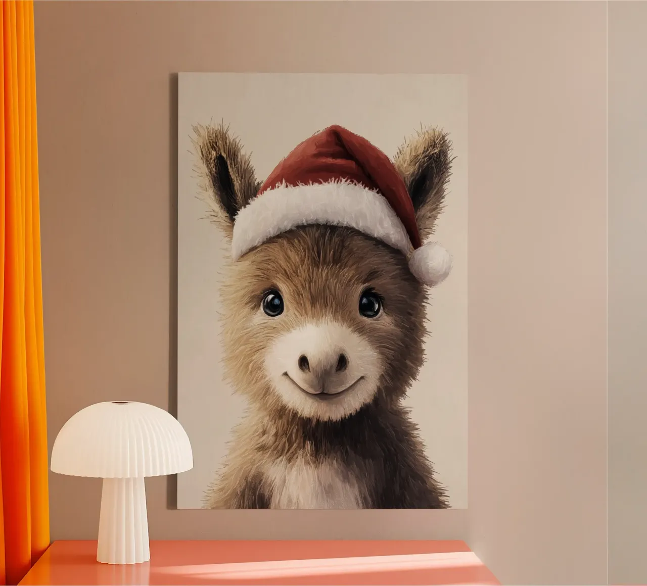 HeldIn #22: Esel feiert Weihnachten Leinwand mit Schattenfugenrahmen von farbenhelden