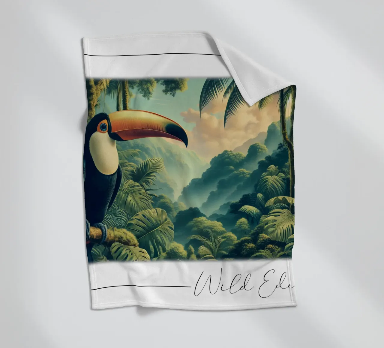 TOUCAN fleece blanket by RUBIANT ART