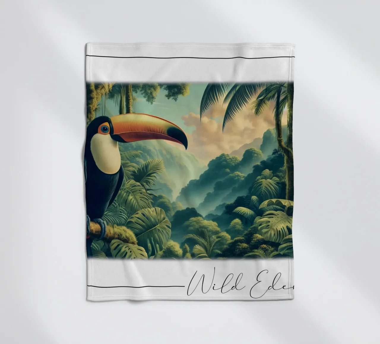 TOUCAN fleece blanket by RUBIANT ART