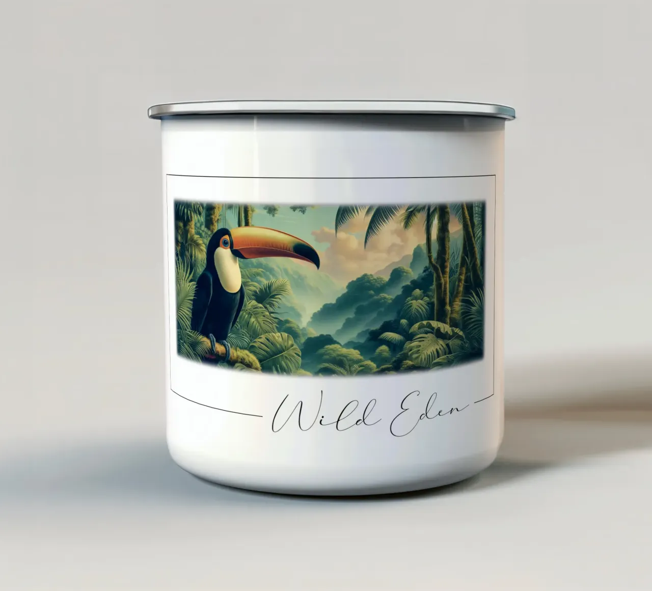 TOUCAN enamel mug by RUBIANT ART