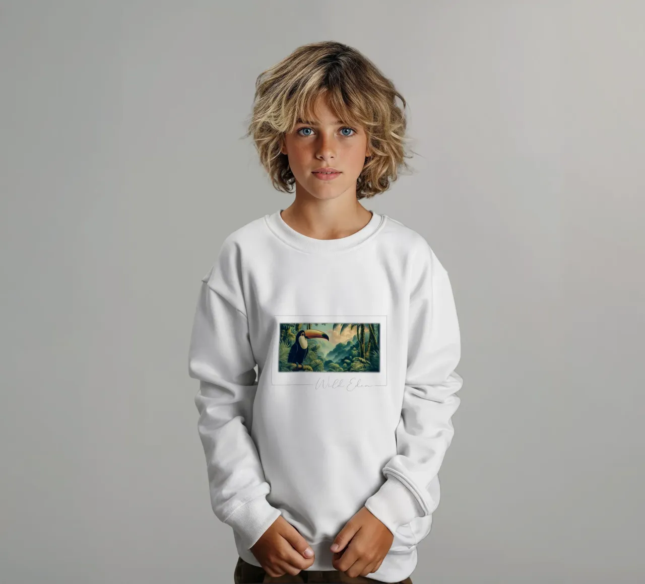 TOUCAN kids sweatshirt by RUBIANT ART