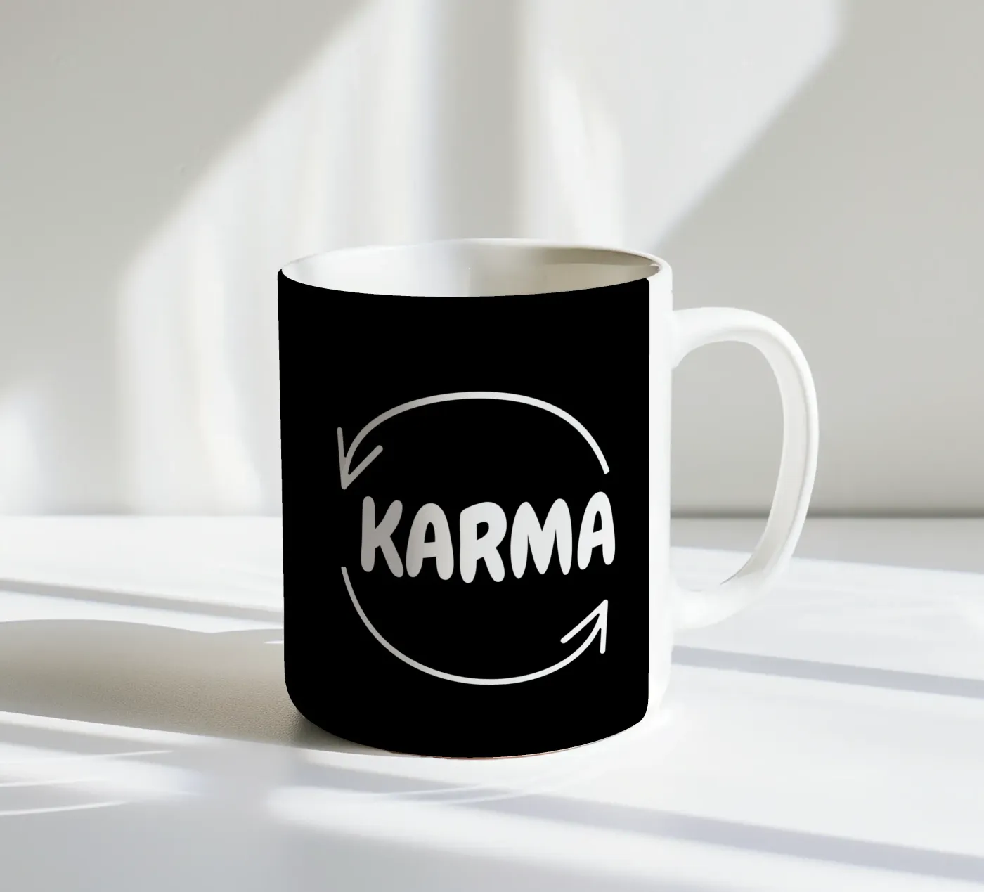Karma ceramic mug by happieeagle