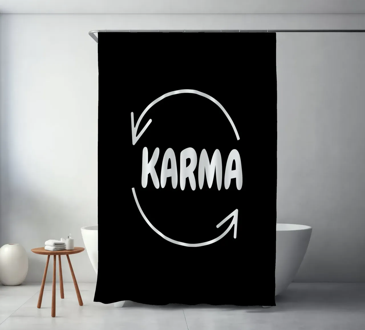 Karma shower curtain by happieeagle