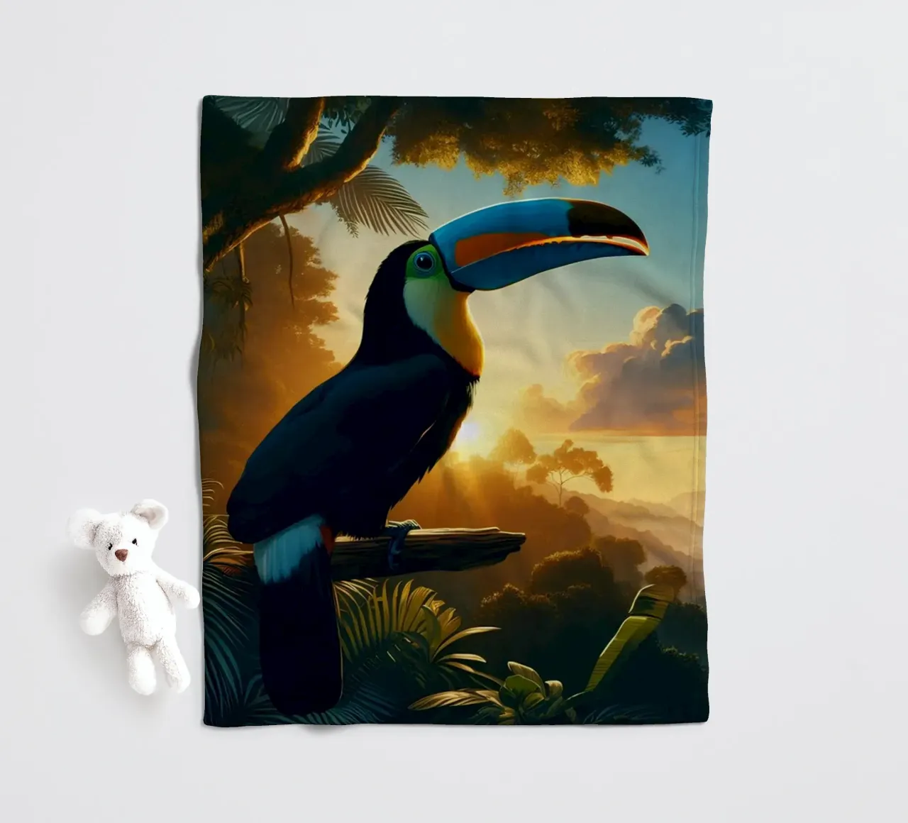 TOUCAN manta de franela de RUBIANT ART