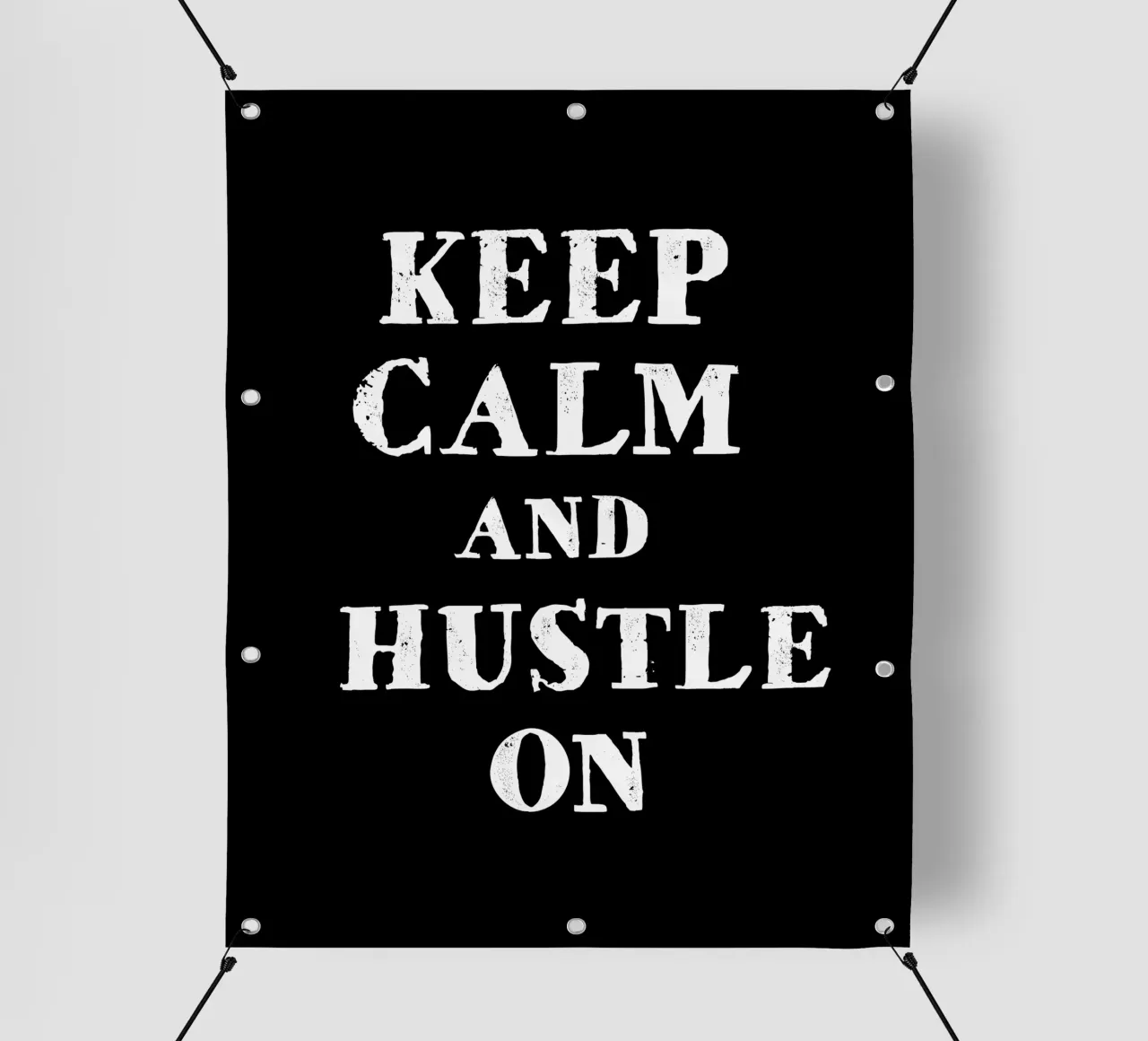 Keep calm and hustle on telo in pvc da happieeagle