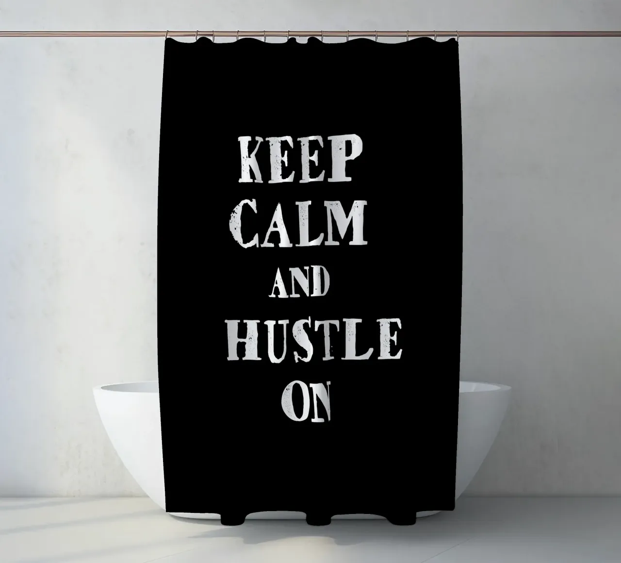 Keep calm and hustle on tenda da doccia da happieeagle