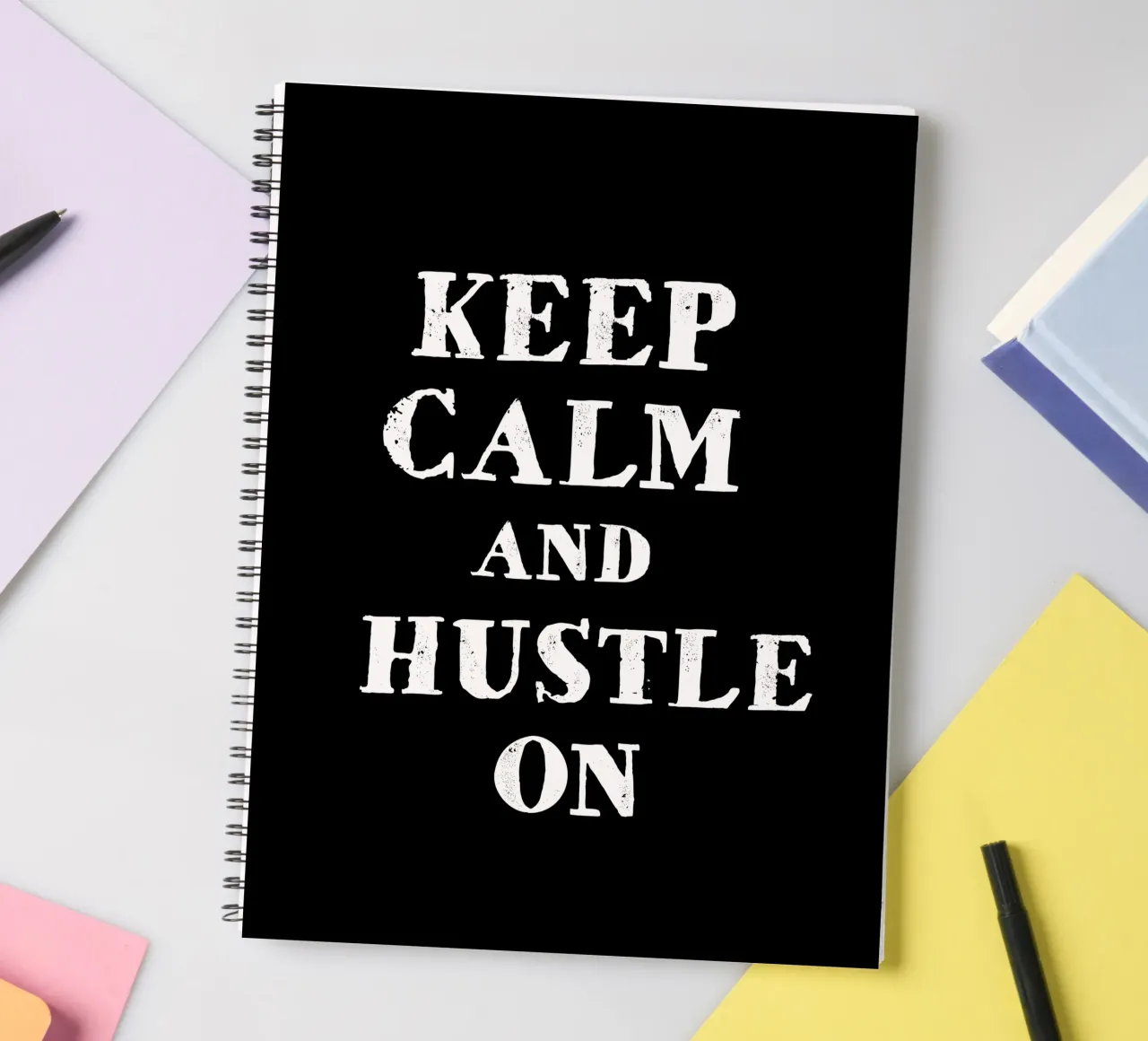 Keep calm and hustle on diario ad anelli da happieeagle