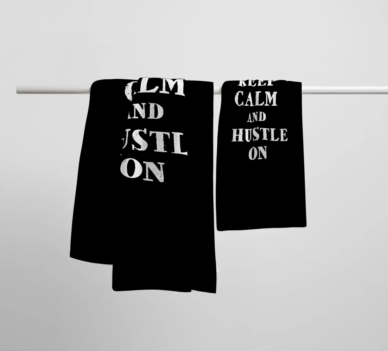 Keep calm and hustle on asciugamano da bagno da happieeagle