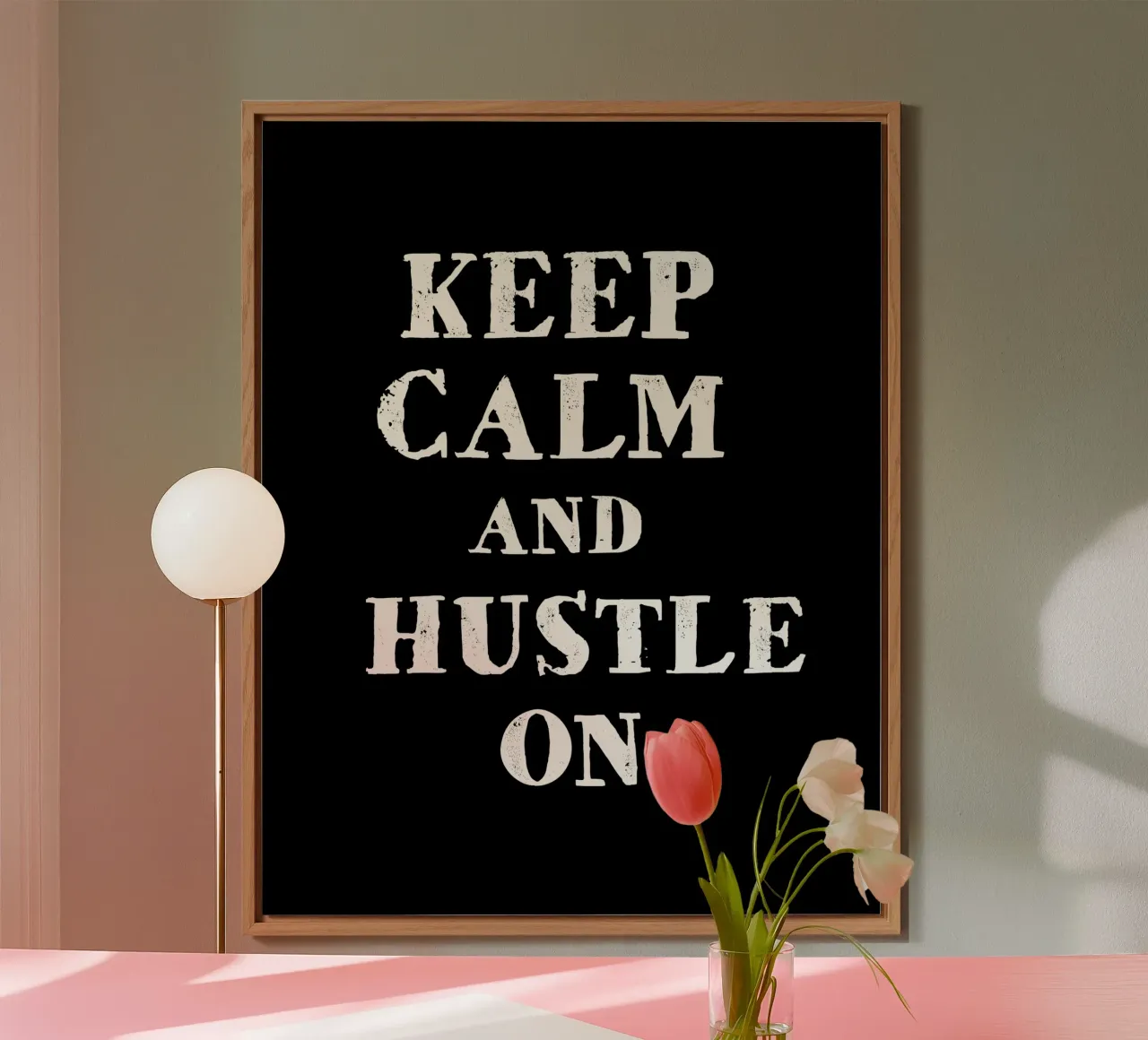 Keep calm and hustle on alluminio dibond da happieeagle