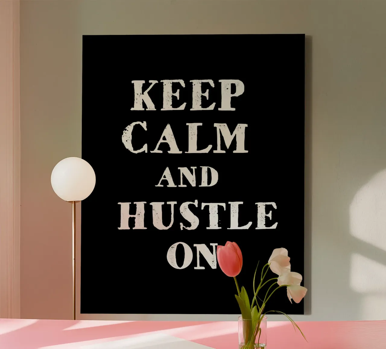 Keep calm and hustle on tela da happieeagle