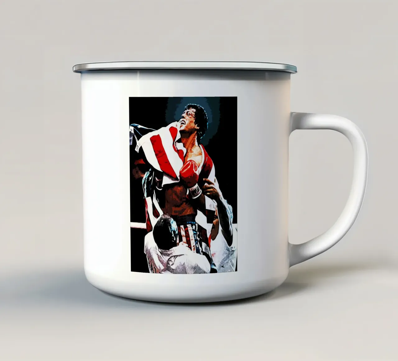 pugile americano tazza in smalto da ontoseno