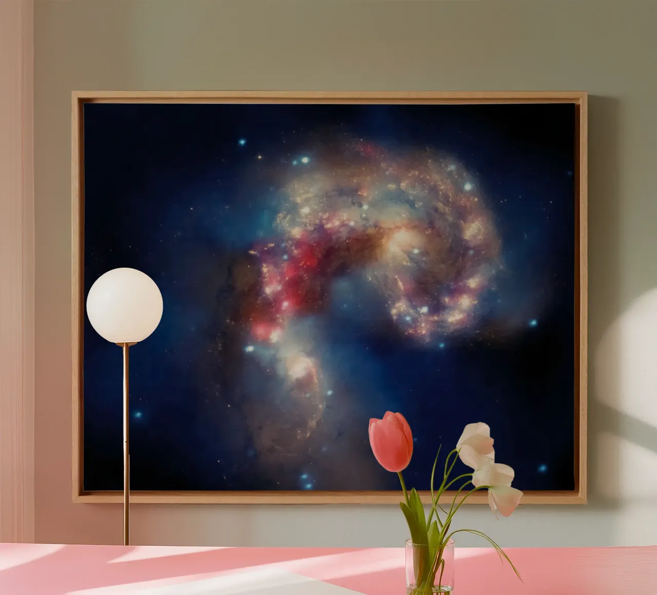 hubble telescope high definition image canvas with Floater frame by 🎁 ARTVI-SHOP