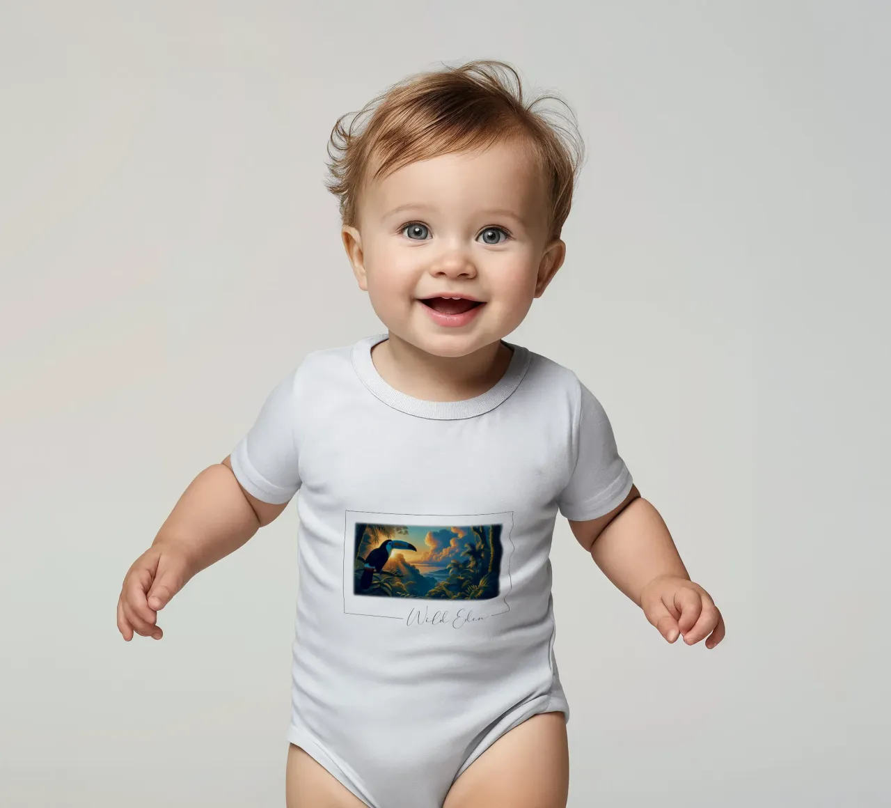 TOUCAN body neonato maniche corte da RUBIANT ART