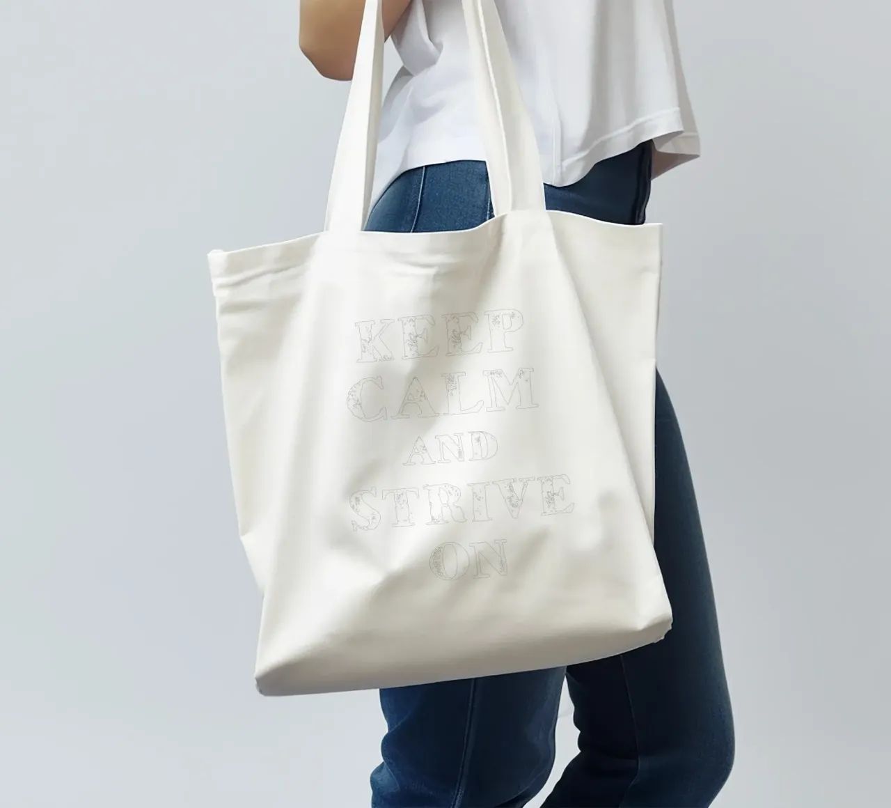 Keep calm and strive on borsa in juta da happieeagle