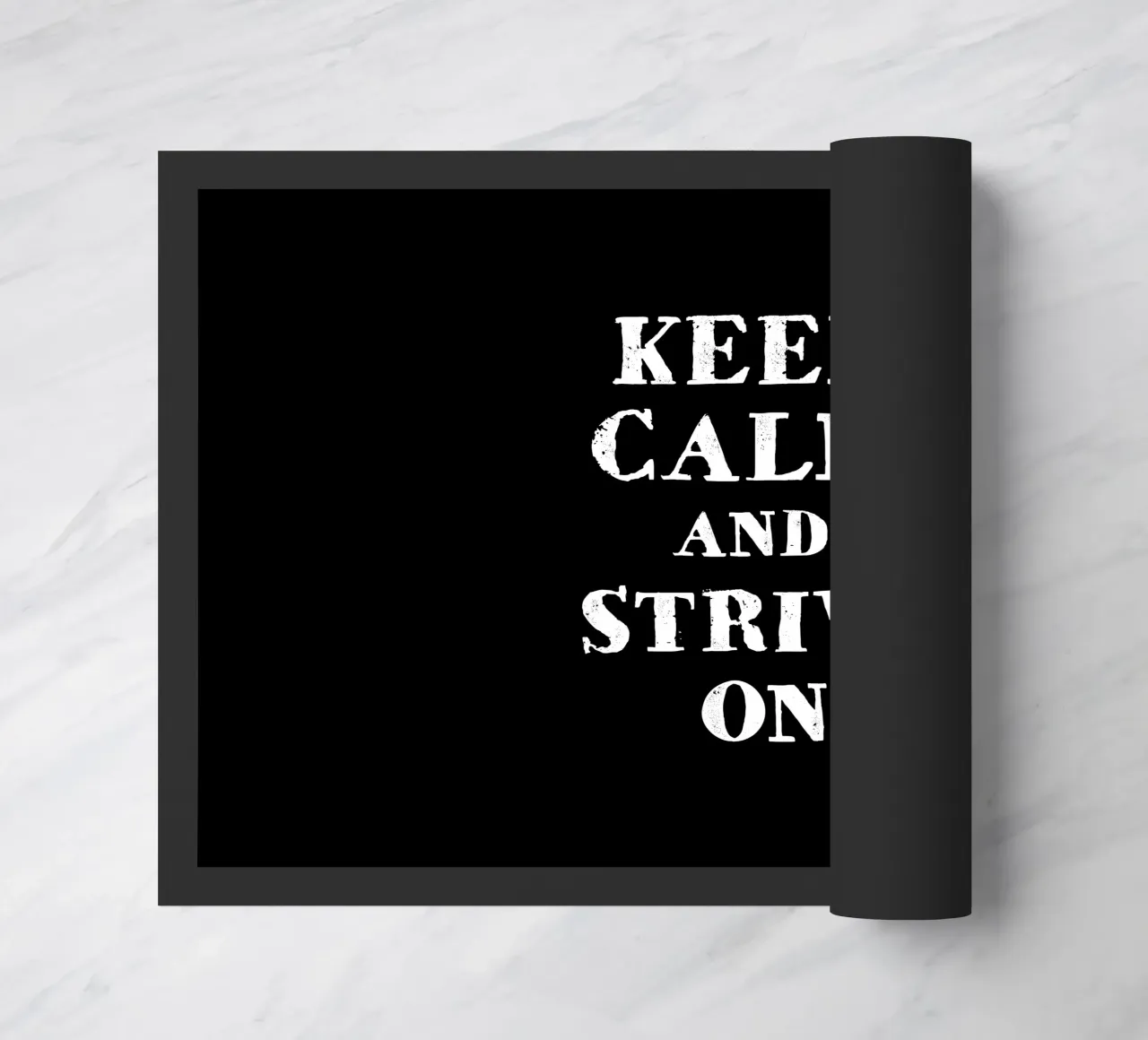 Keep calm and strive on Fußmatte von happieeagle