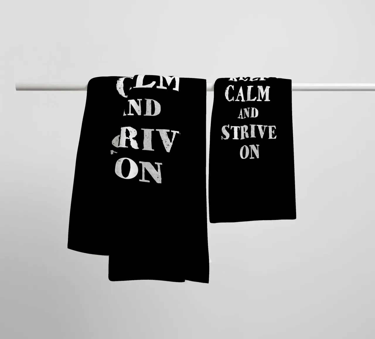 Keep calm and strive on asciugamano da bagno da happieeagle