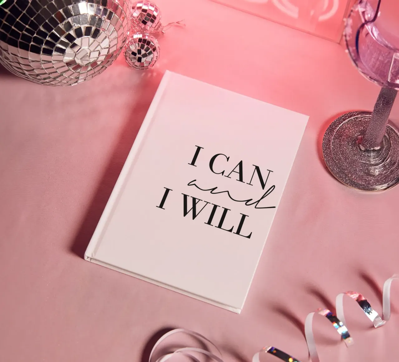 I Can and I Will - Motivational typography notebook by Whole©