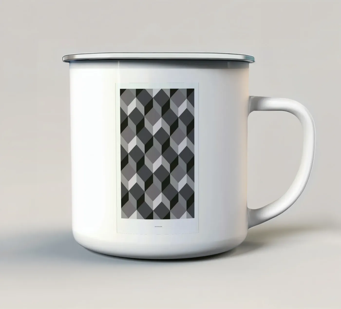 Cubes enamel mug by The Wall Shop